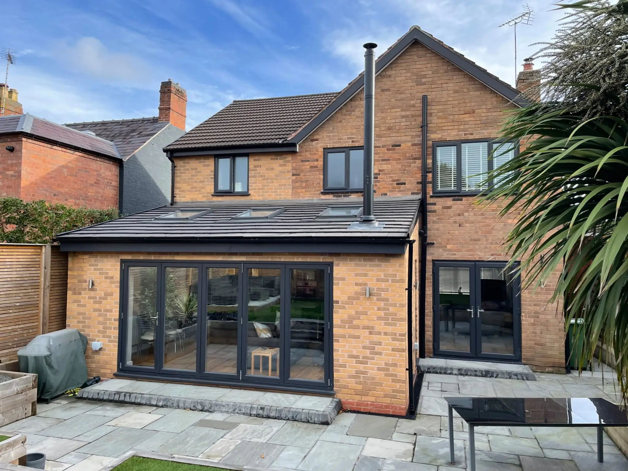 Brick extension with bifolds and patio