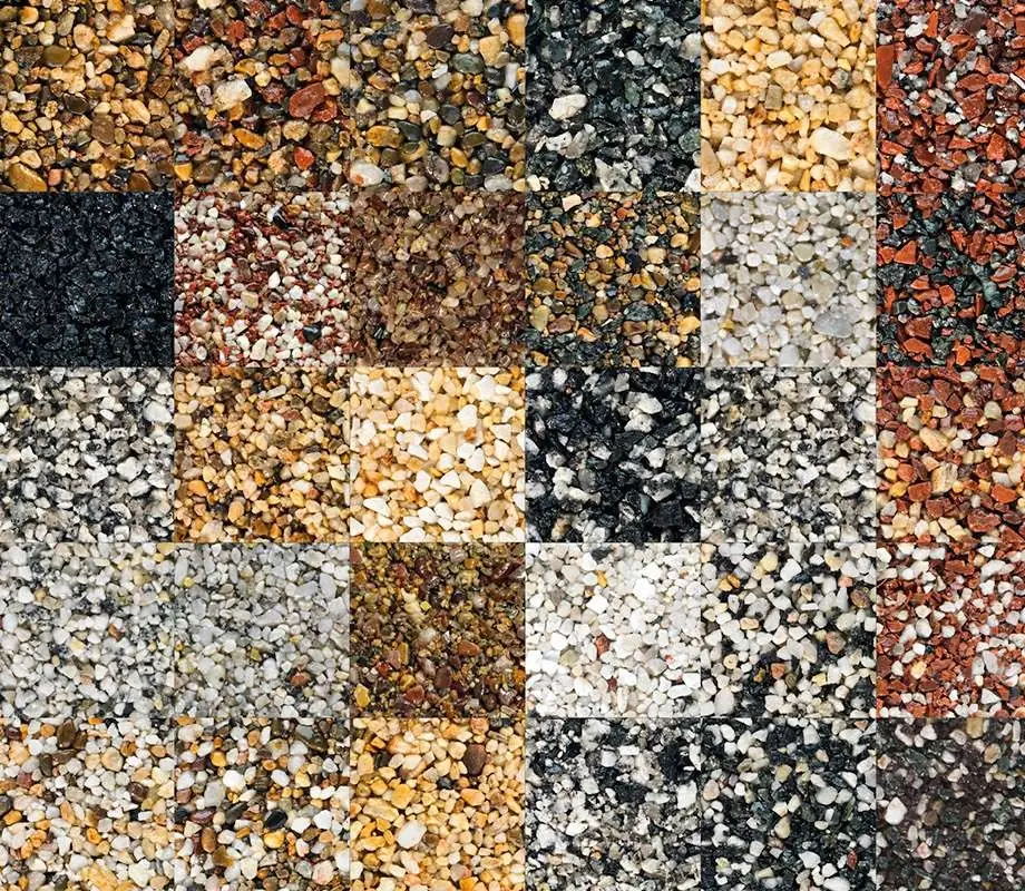 Daltex resin bound aggregate colour samples