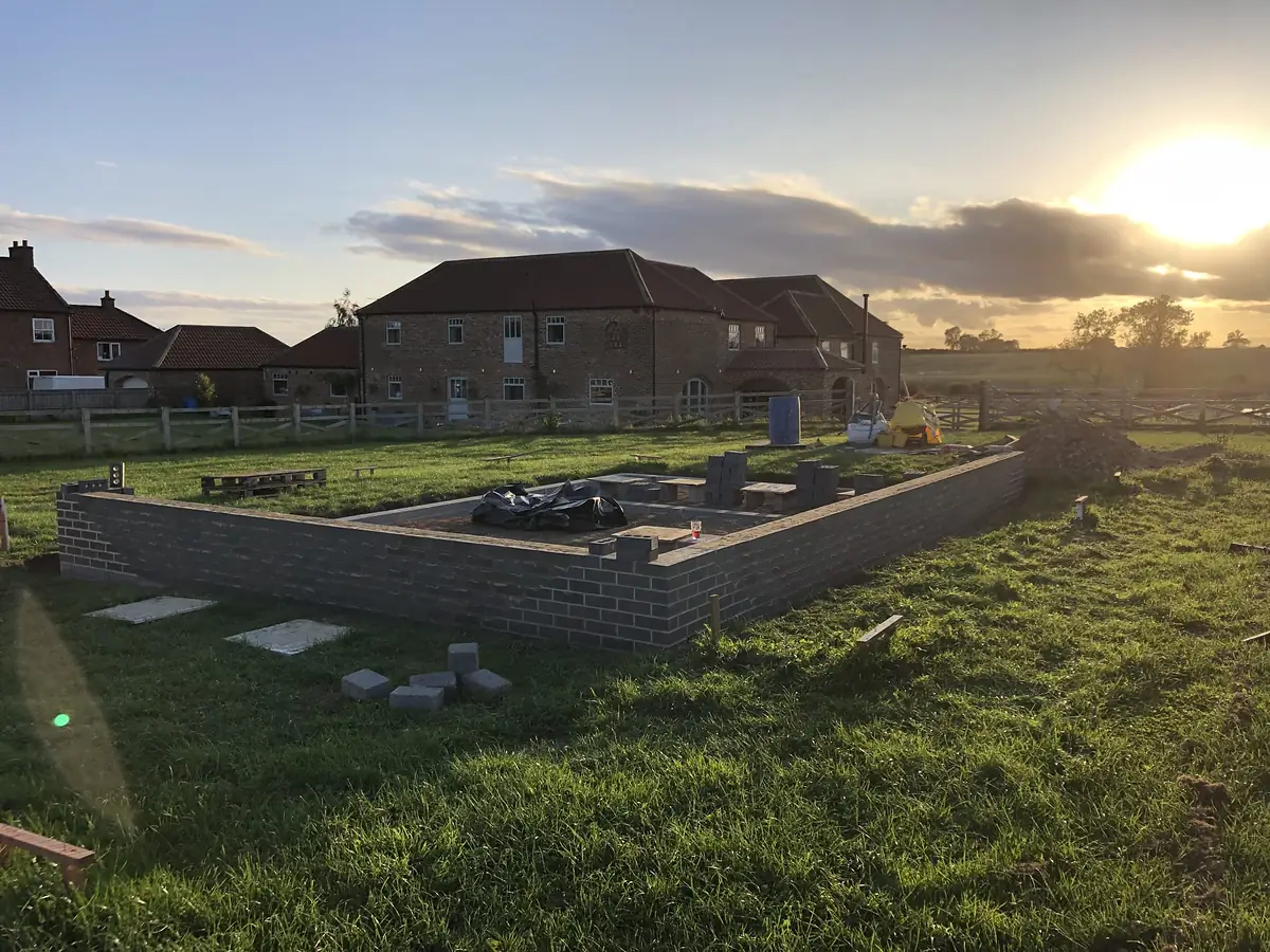 Foundation blockwork for a barn conversion
