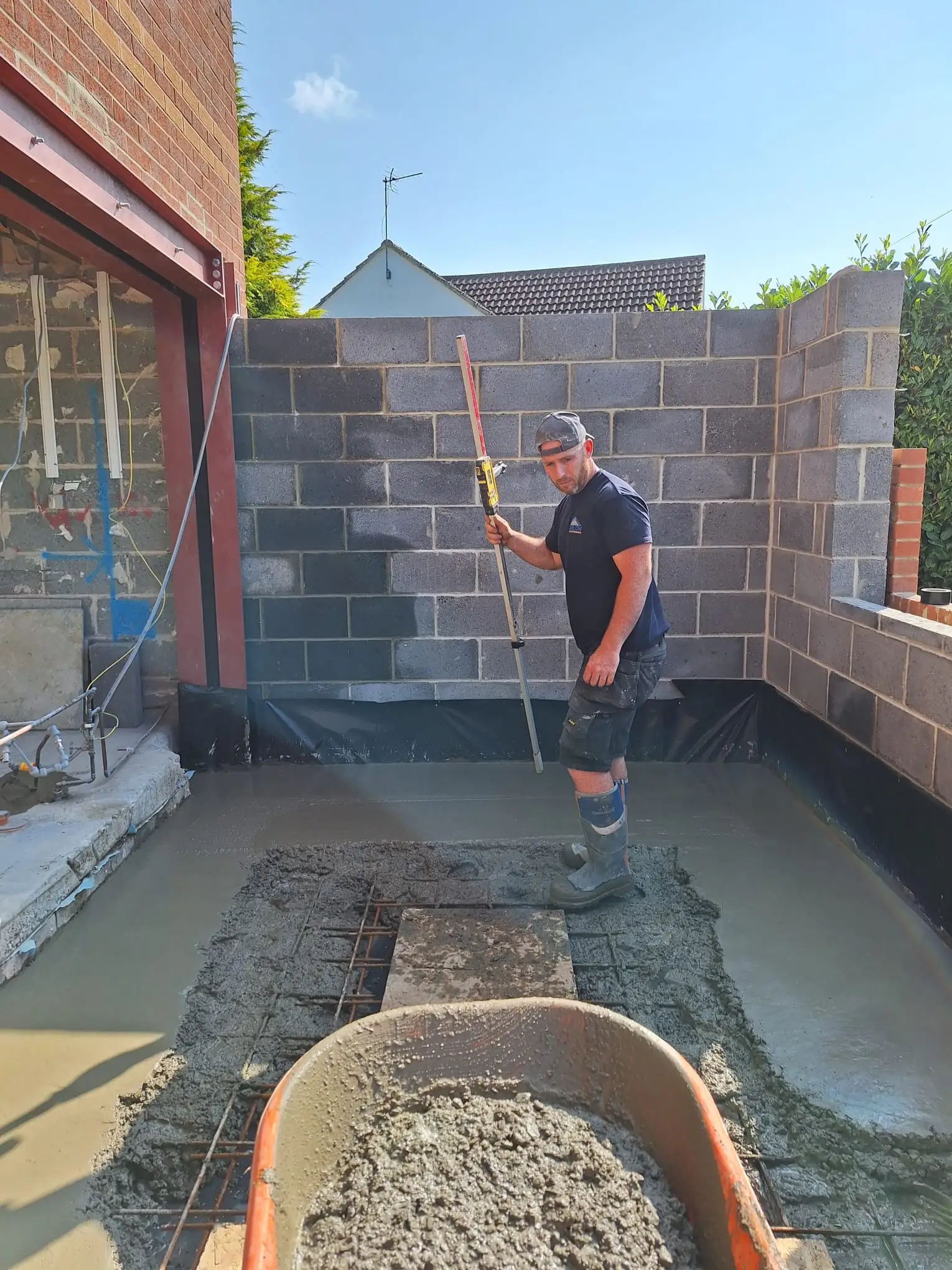 Foundation trench dug and concreted