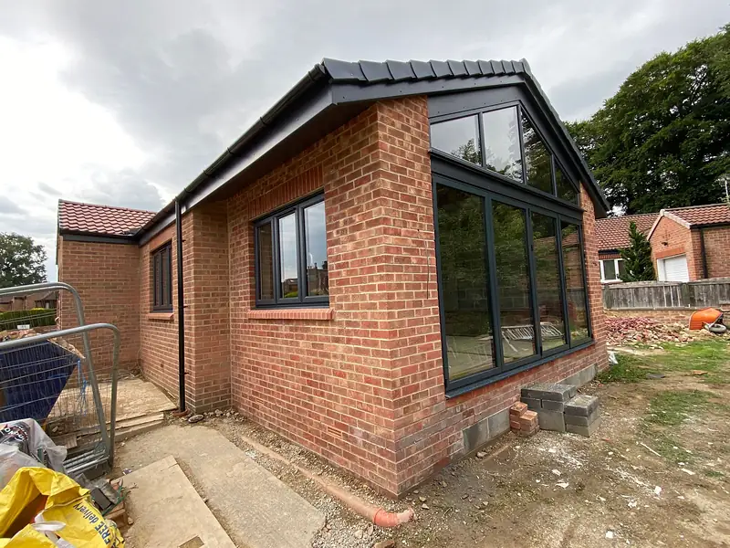 New glazed gable and roof on the bungalow