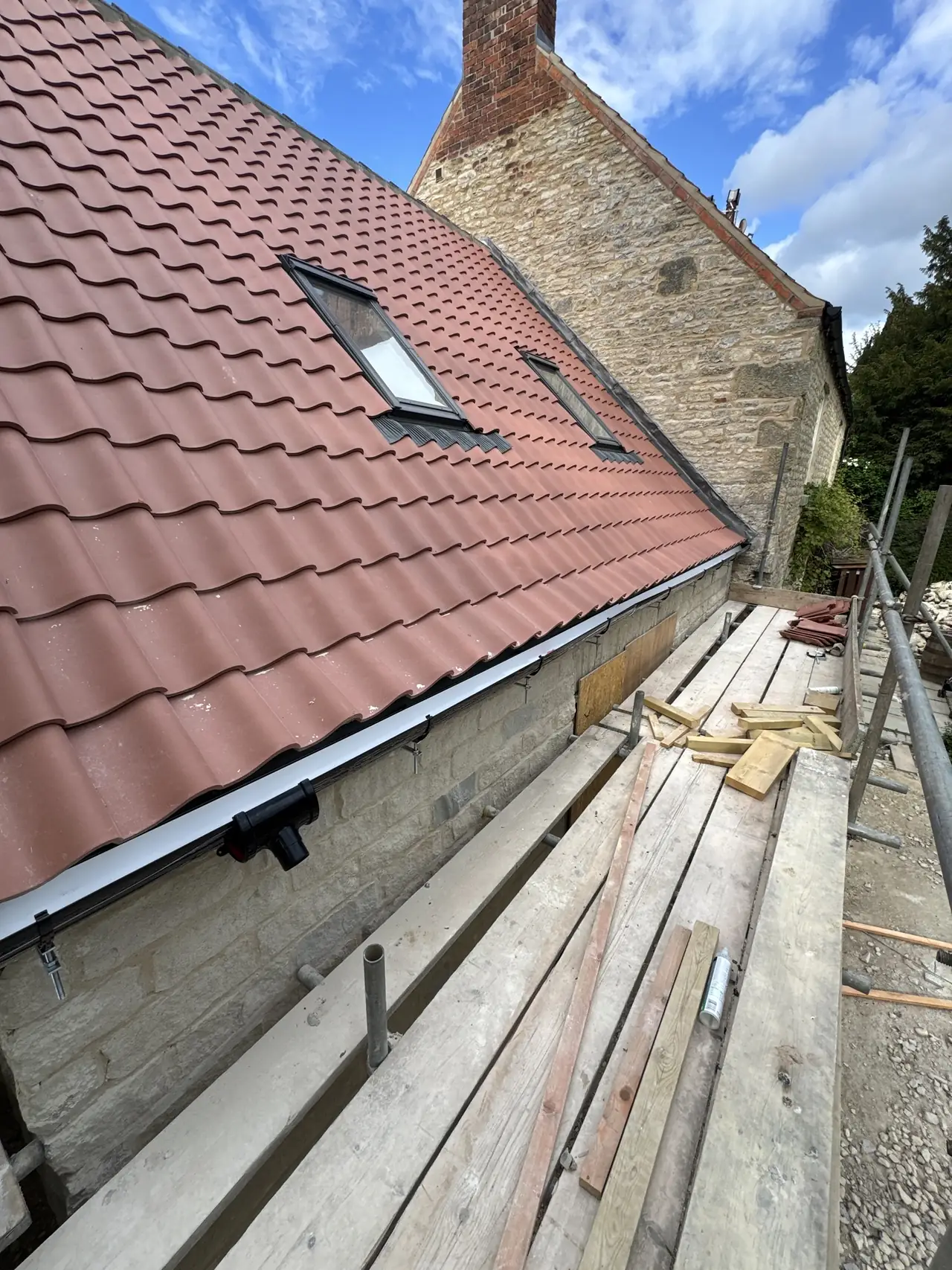Pantile roof with new rooflights