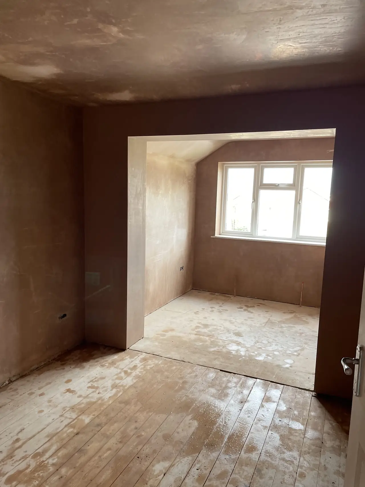 Plastered loft room with dormer window