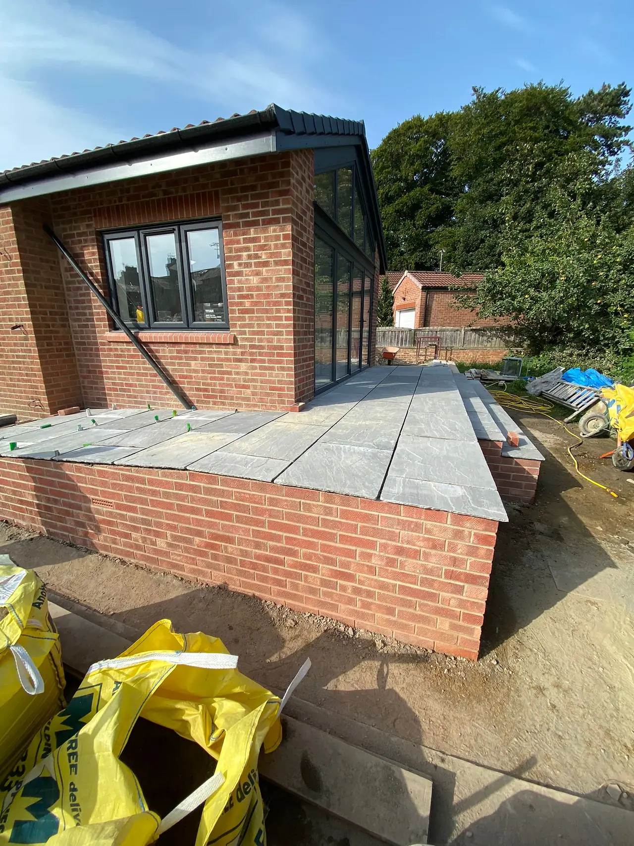 Rear gable walls going up