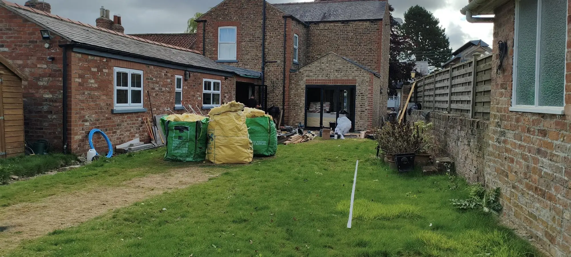Rear of the house with the new bifold doors in