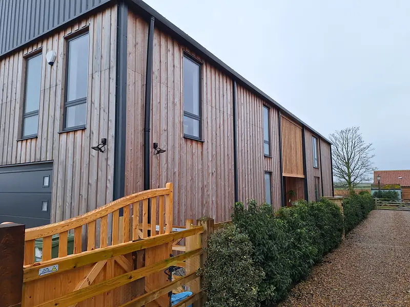 Timber clad new build house